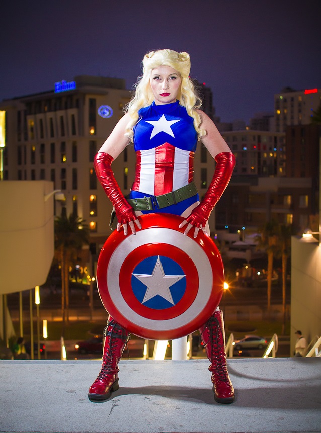 Captain America Hero Girl Cosplay Leotard